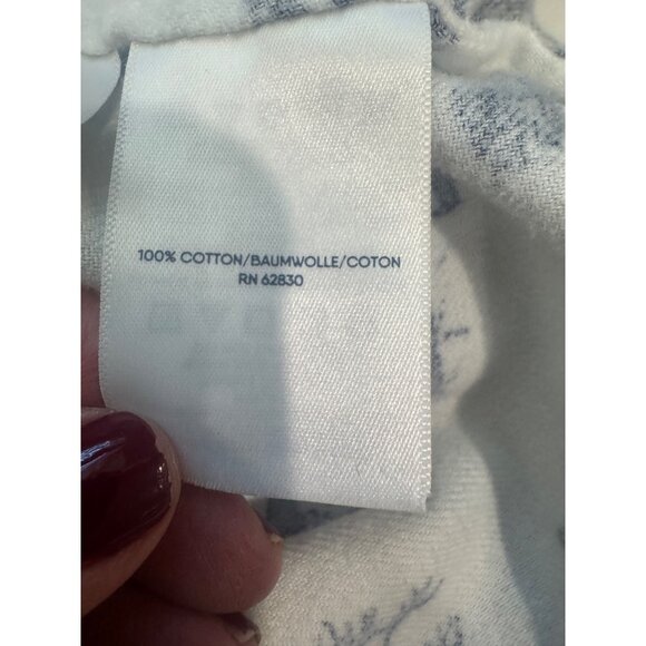 Lands End Womens Flannel Blue White Wildlife Tunic Shirt L 14-16 100% Cotton - Picture 9 of 15